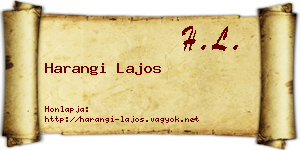 Harangi Lajos névjegykártya