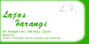 lajos harangi business card